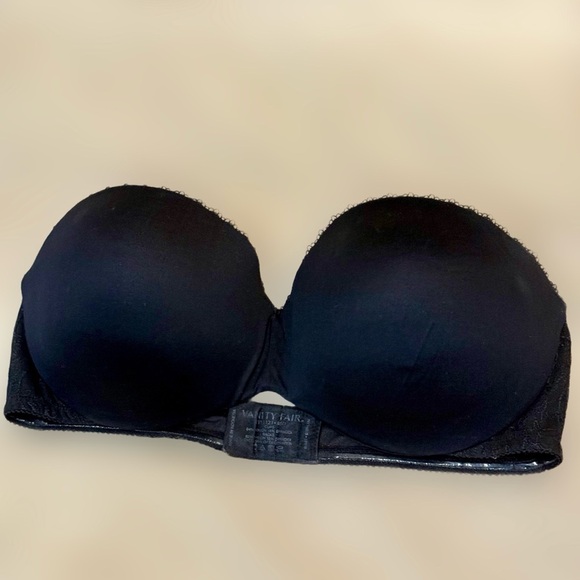 Vanity Fair Black Strapless Push Up Bra Bra 36D - Picture 1 of 5